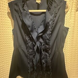 Converse Navy Ruffled Blouse